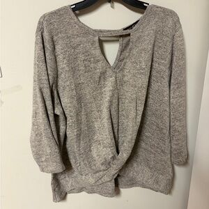 Almost Famous Heather Gray Knit Top Y2K 3X